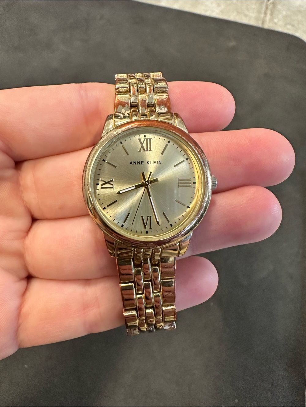 Anne Klein Gold Tone Round Dial Bracelet Watch